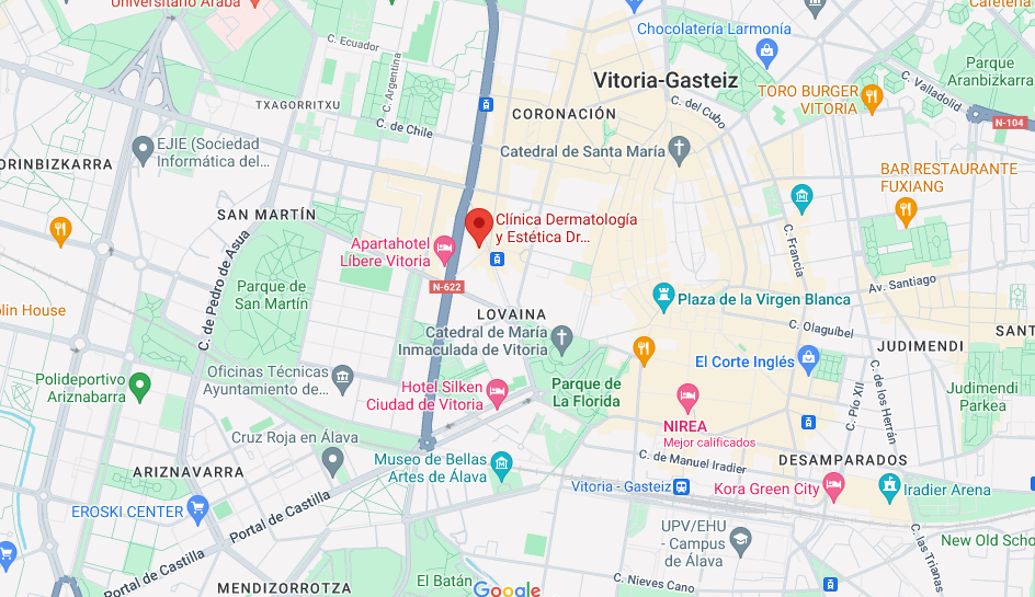 ¿Cómo llegar a la Clínica Dermatología y Estética Dr. Lauzurica Dermatólogo Álava?