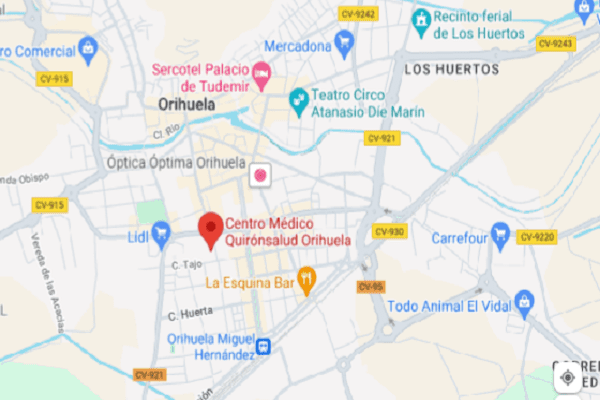 Cómo llegar al Centro Médico Quirónsalud Orihuela Alicante
