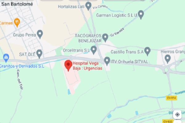 Cómo llegar al Hospital Vega Baja de Orihuela Alicante?